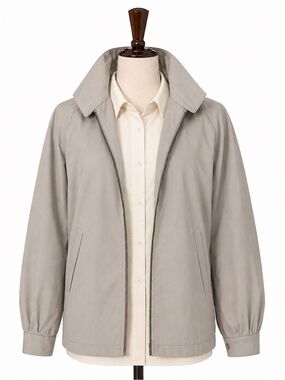 London Fog Vintage Gray Jacket - Classic Collared Zip bomber utility Coat- 40R